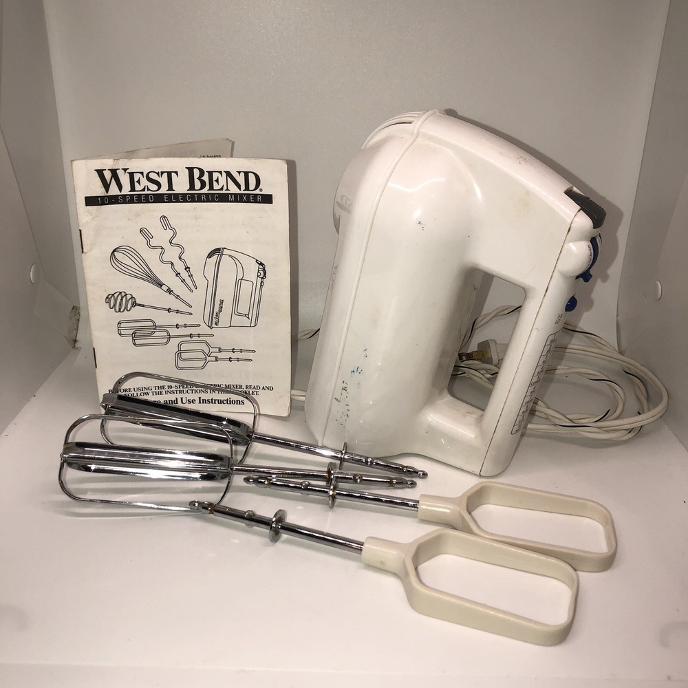 Vtg West Bend 10-speed Electric Hand Mixer 41016 Made In USA Tested